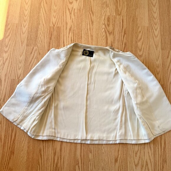 Vintage Williams de Armand Blazer Womens Medium Cream Beaded Sequin - Picture 11 of 12